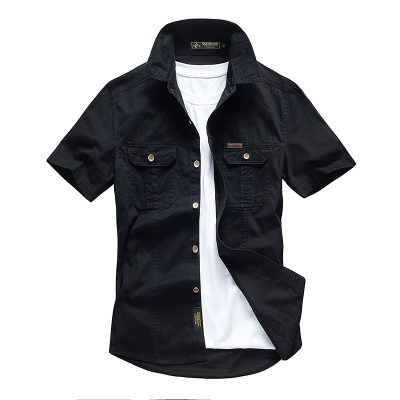 2024 Mens Summer Shirts Mens Casual Large Size Short Sleeve Cotton Shirts Outdoor Military Tactical Hiking Camping T-Shirts 5XL