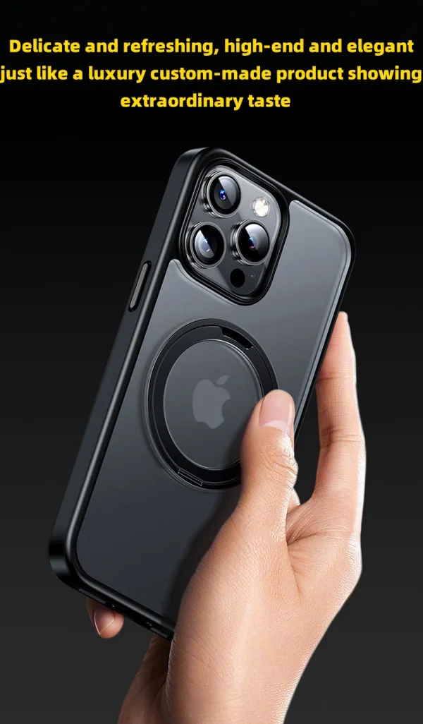 Apple 16 Mobile Phone Case Rotating Bracket 360 Degree Frosted Skin Feel