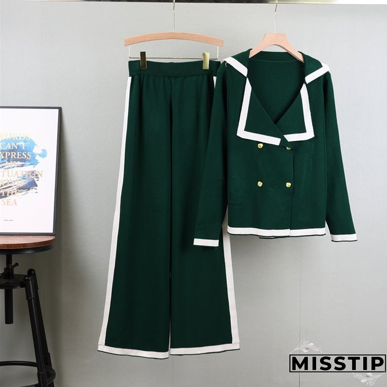 Women's Autumn Classic Style Temperament Long Sleeve Knitted Suits