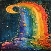 (40*70cm)DIY Full Square Drill Diamond Painting-Rainbow Moonlight