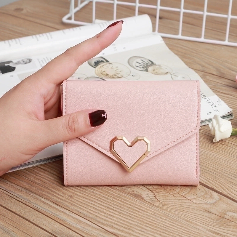 3 Pieces Retro Three-Fold Heart-Shaped Buckle Wallet