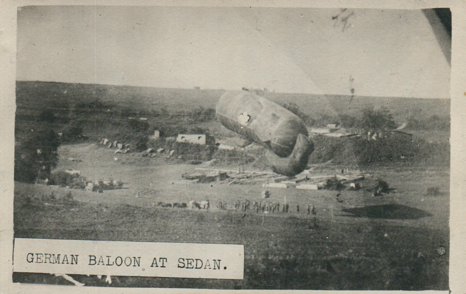 WWII WW2 German Balloon At Sedan Real Photo Poster painting RPPC Postcard