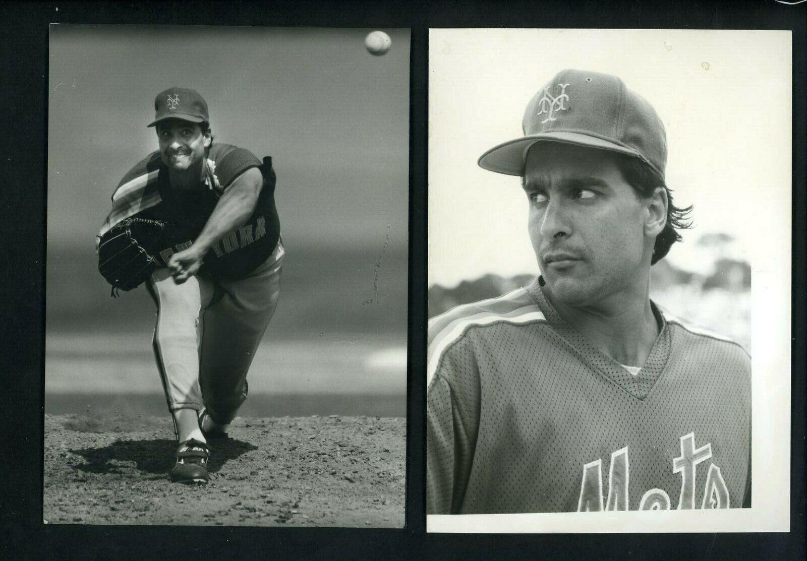 Sid Fernandez LOT of FOUR Press Original B&W Photo Poster paintings New York Mets