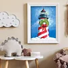 5D Kit Rhinestone DIY Wreath Lighthouse Full Round Drill Diamond Painting