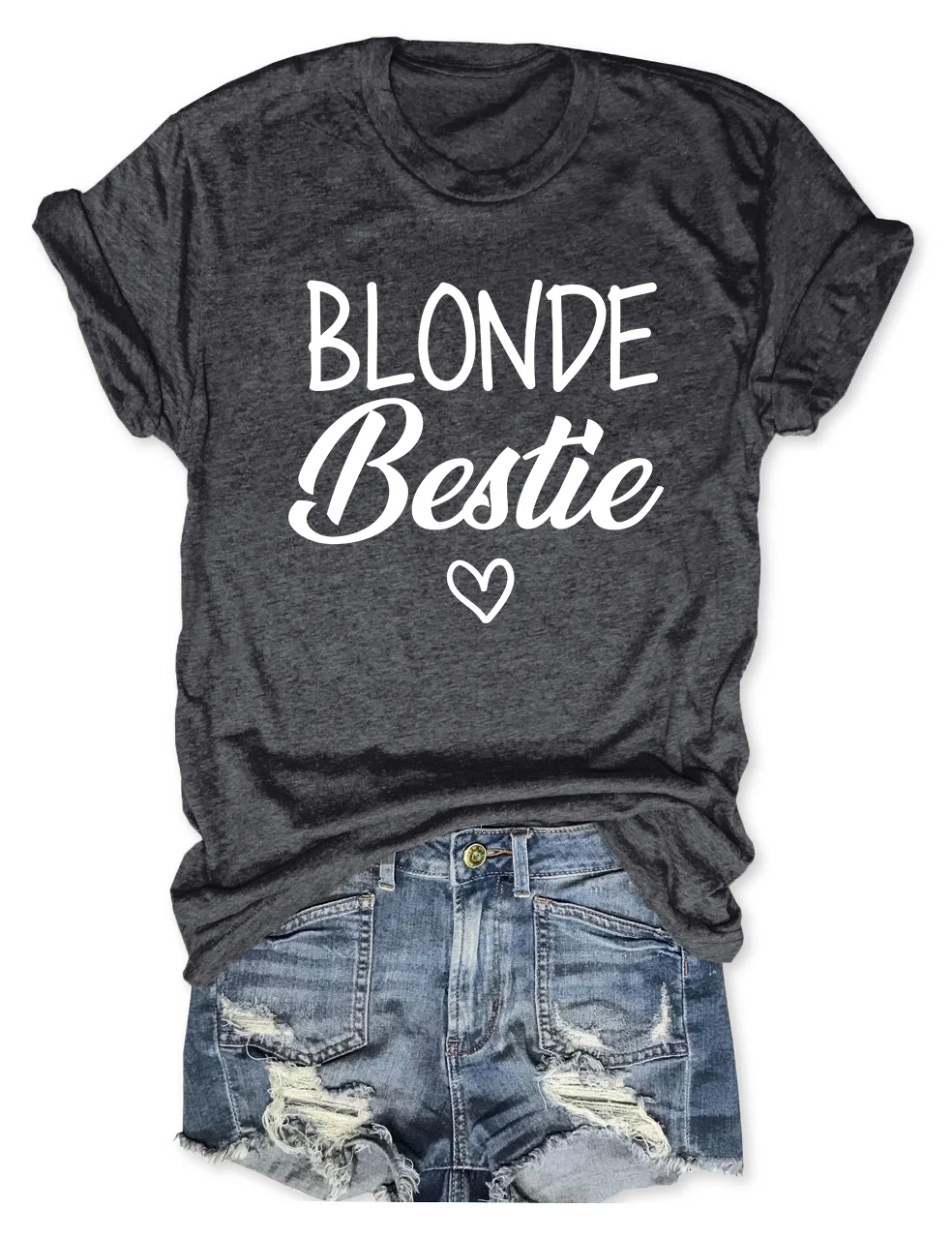 Blonde Brunette Bestie Matching T-Shirt