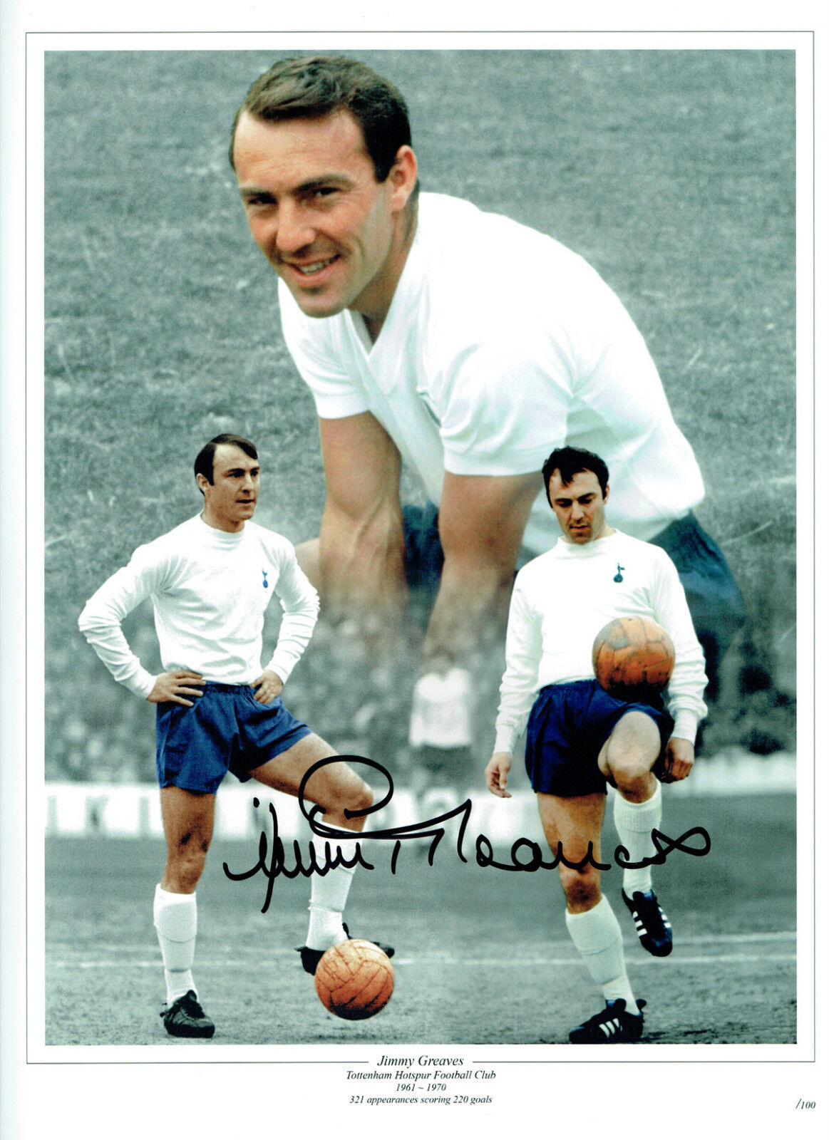 Jimmy GREAVES Signed Autograph Tottenham Hotspurs 16x12 Montage Photo Poster painting AFTAL COA