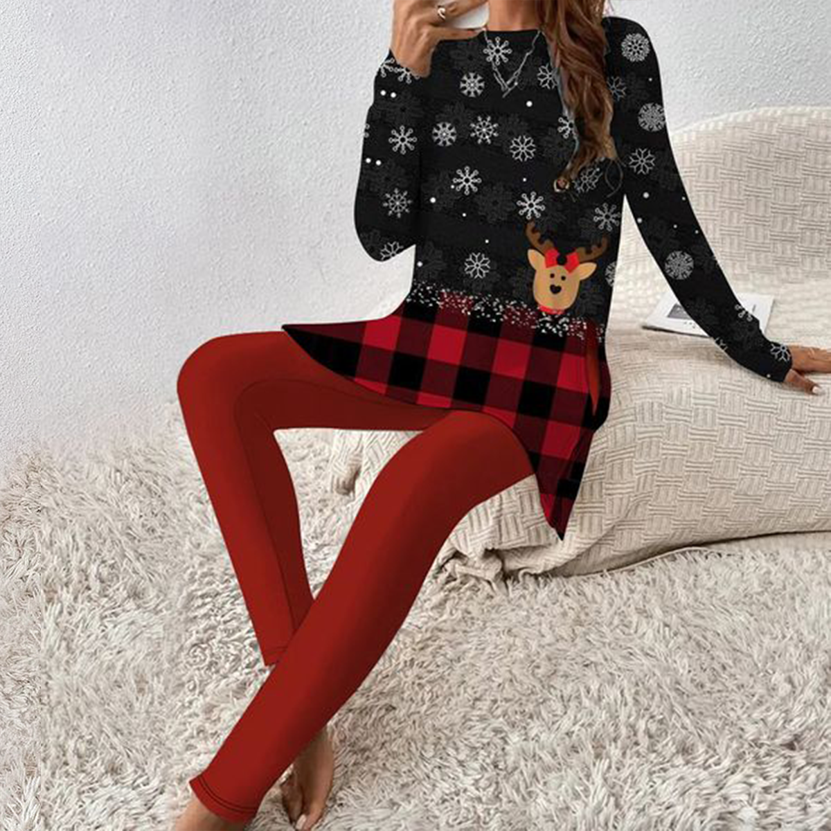 Stylish Print Long Sleeve Two Piece Set