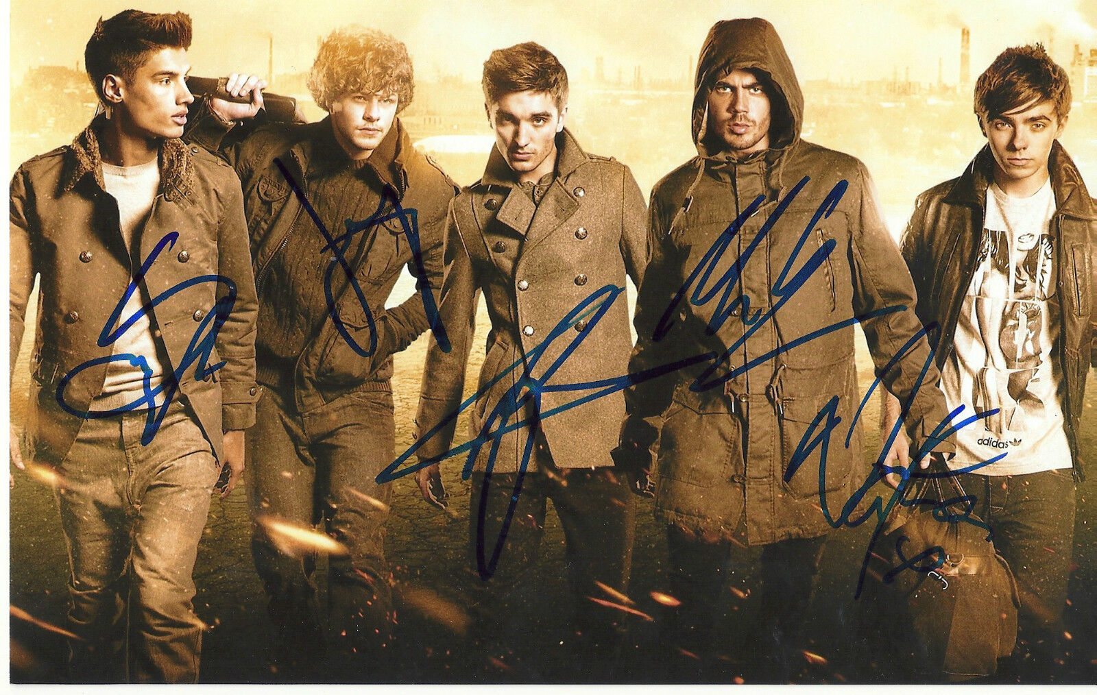 THE WANTED 'CHASING THE SUN' GROUP SIGNED 8X10 PICTURE 3 *PROOF