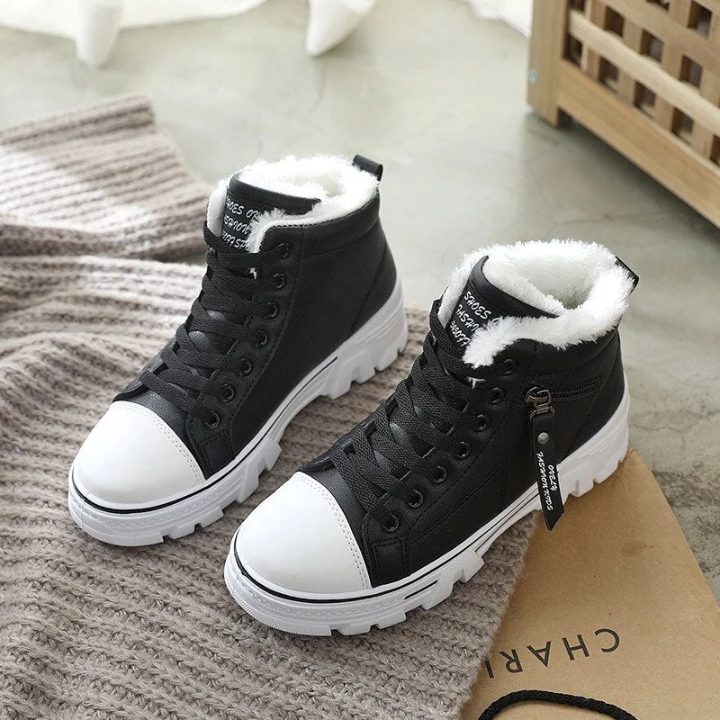 Winter Ladies Shoes 2021 New Lace Up Women Sneakers Snow Ankle Boots Waterproof Warm Platform Woman Footwear