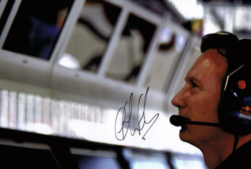 Christian Horner SIGNED Red Bull 12x8 Photo Poster painting AFTAL COA