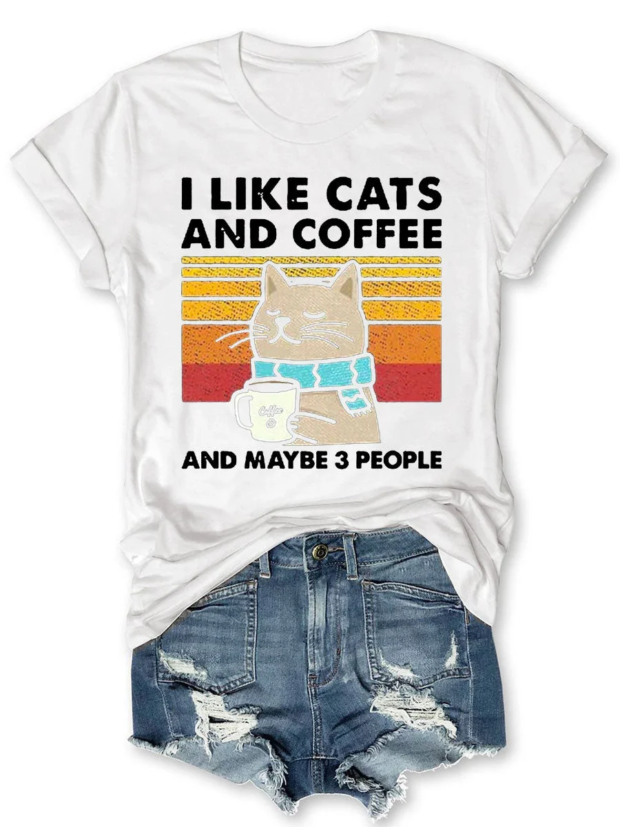 Eagerlys I Like Cats And Coffee T-shirt Eagerlys