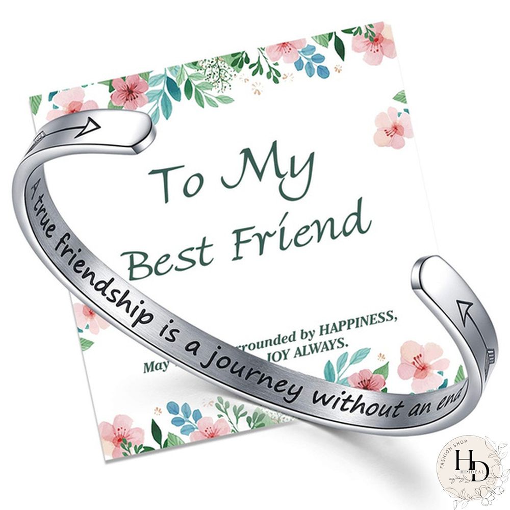 A True Friendship Is A Journey Without An End Bracelets for Women Friendship Gifts for Best Friends Classmates BFF Christmas Birthday Graduation Gifts