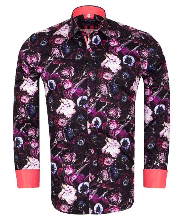 Flower Printed Shirt with Matching Handkerchief