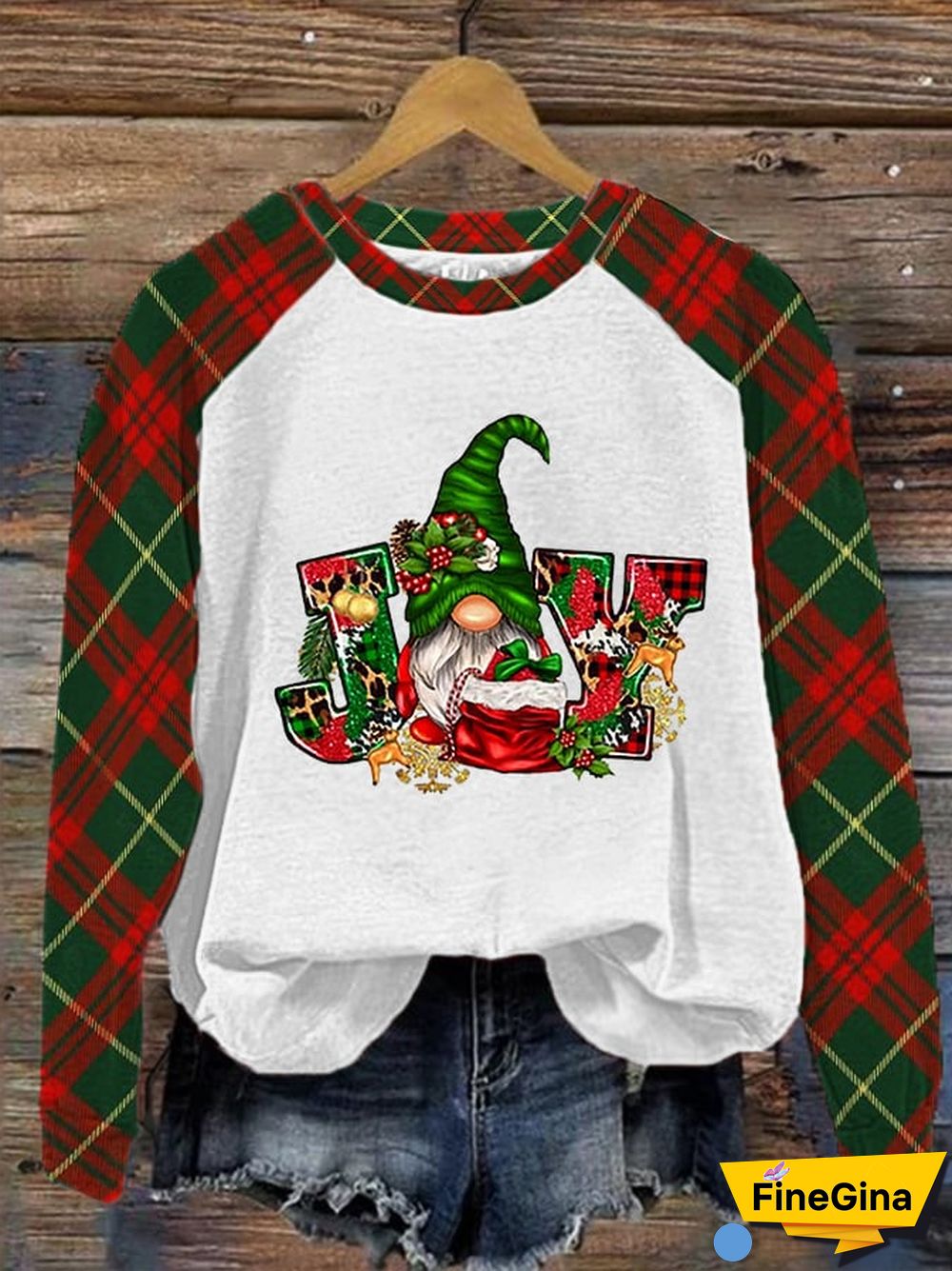 Women's Christmas Gnome Joy Print Sweatshirt