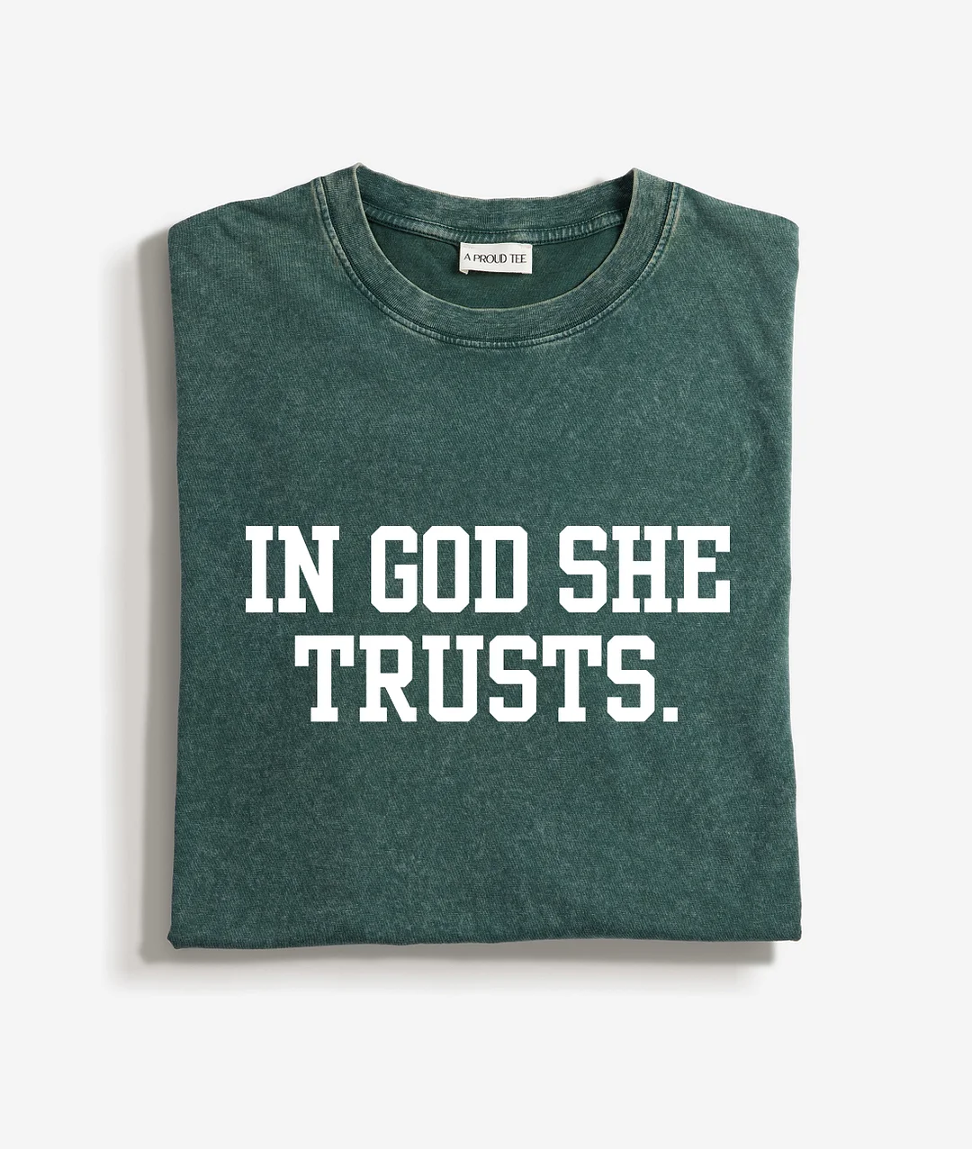 In God She Trusts Acid Wash T-shirt