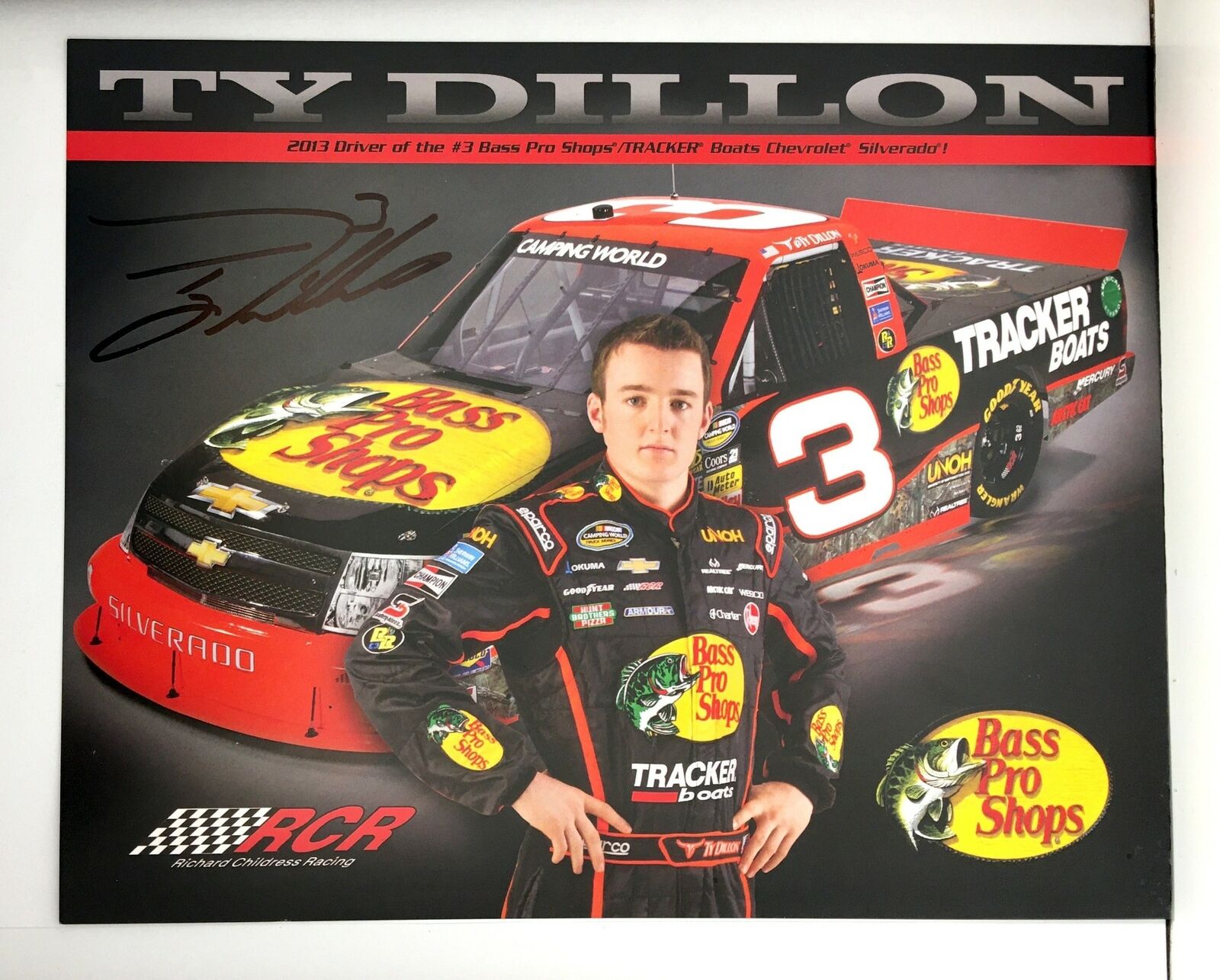 Ty Dillon Signed 8x10 Photo Poster painting Promo Hero Card Postcard NASCAR  SHIP Autograph