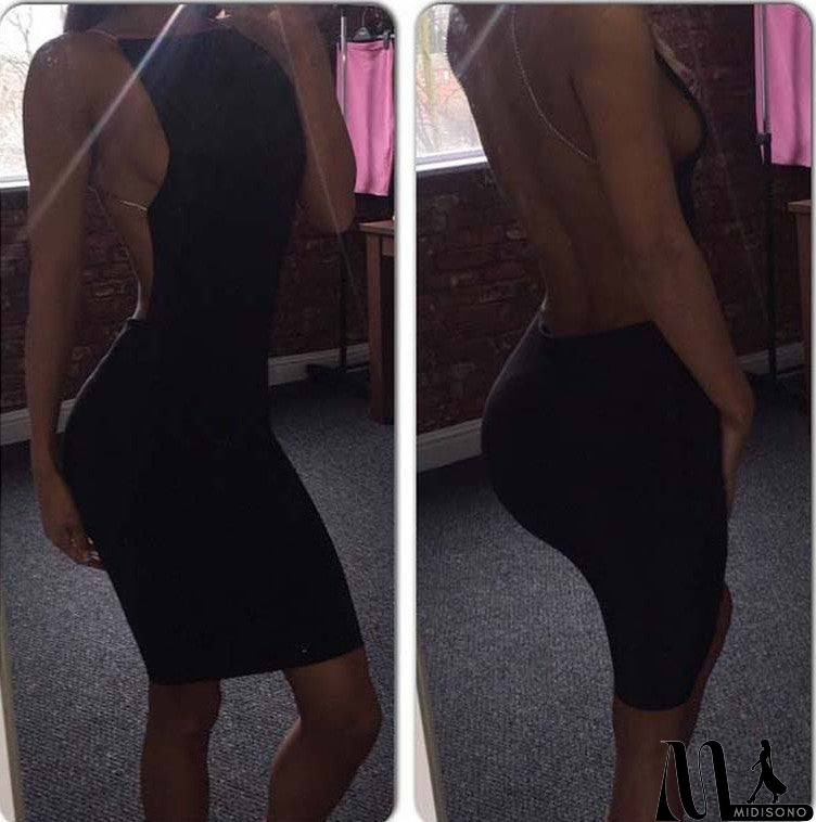 MidiSono - Fashion Sexy Backless  Dress