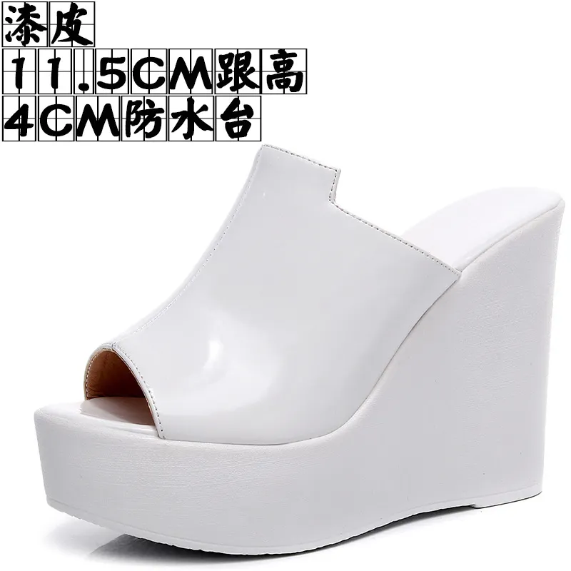 Breakj Breakj Comfortable Outside Slope And Slippers Women's Summer Fashion High-Heeling Waterproof Table Thick Bottom Pine Cake Cool Drag And Word Drag