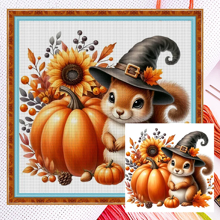 『YiShu』Halloween - 14CT Counted Eco-Friendly Cotton Thread Cross Stitch(40*40cm)