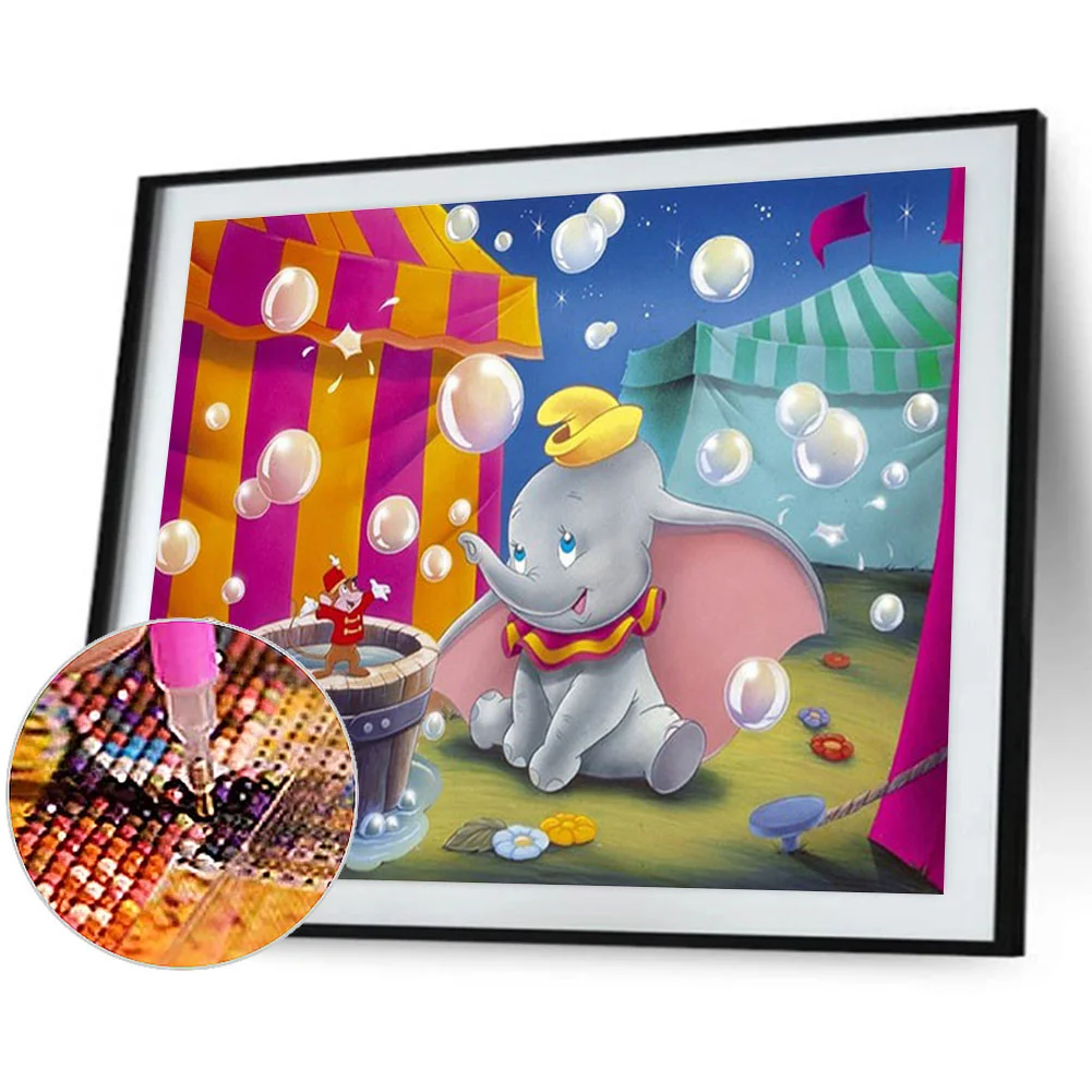 Full Round Diamond Painting 40*30cm - Baby Elephant