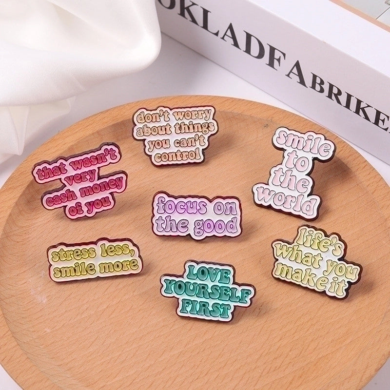 Modern Style Letter Alloy Stamping Stoving Varnish Plating Unisex Brooches