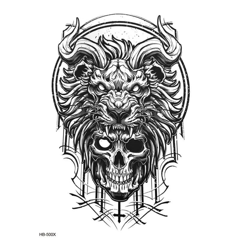 Temporary Tattoos Fake Tattoo Sticker Skull Joker Clown Tatto Hand Arm Foot Body Art Tiger Owl Tatoo Waterproof Tattoos