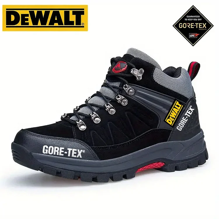 Męskie, wodoodporne i oddychające buty robocze i turystyczne DEWALT idealnie nadają się do pracy i aktywności na świeżym powietrzu.