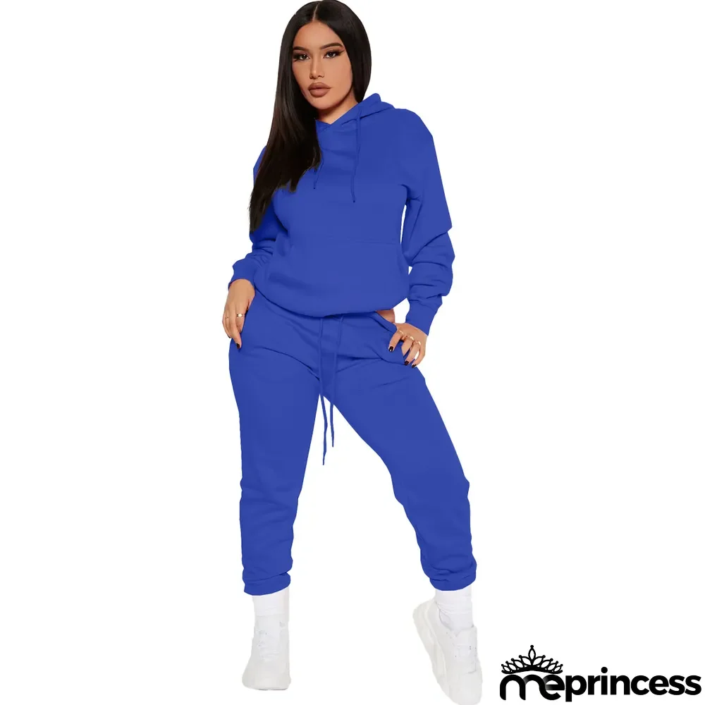 Women Casual Hoodies and Pant Two Piece Set