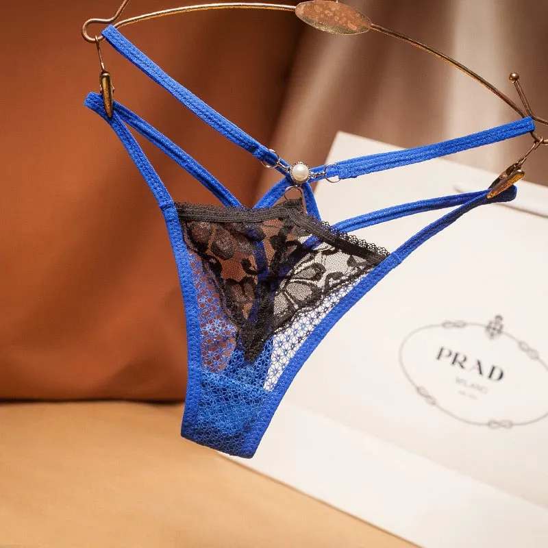 Women's T-String Cross Sexy Underpants Women's Hot Lace Thong Hollow Out Invisible Briefs Sexy T-Pants  Lingerie Femme Sexy