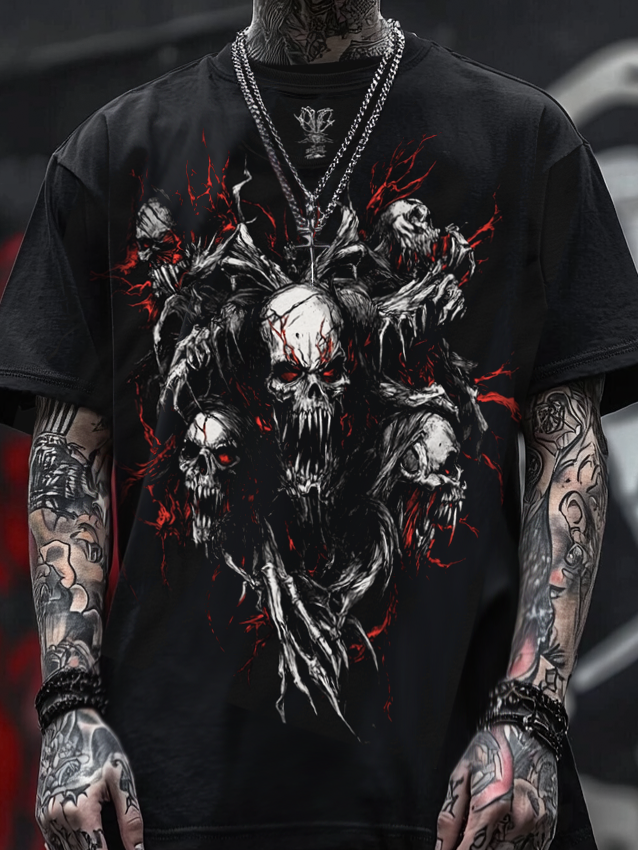 Shoptechwear Art Satanic Hell Messenger Blood Oversized Unisex Casual T-shirt