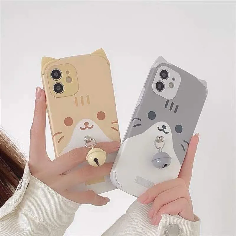 Yellow/Grey Bell Cute Cat iPhone Case SP15954R