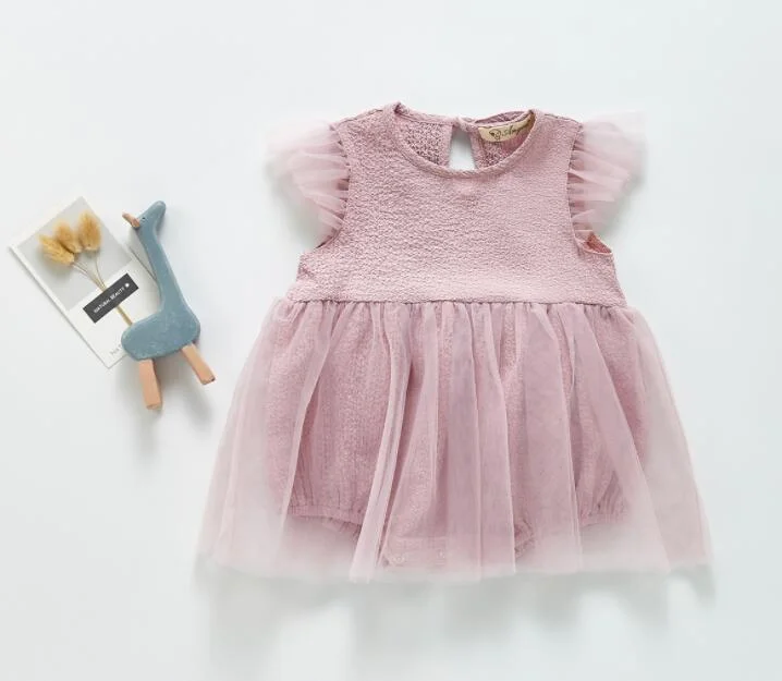 Summer 2021 Baby Kids Rompers Short Sleeve Embroidery Flower Cute Creeper Baby Girl's Bodysuit Outfits