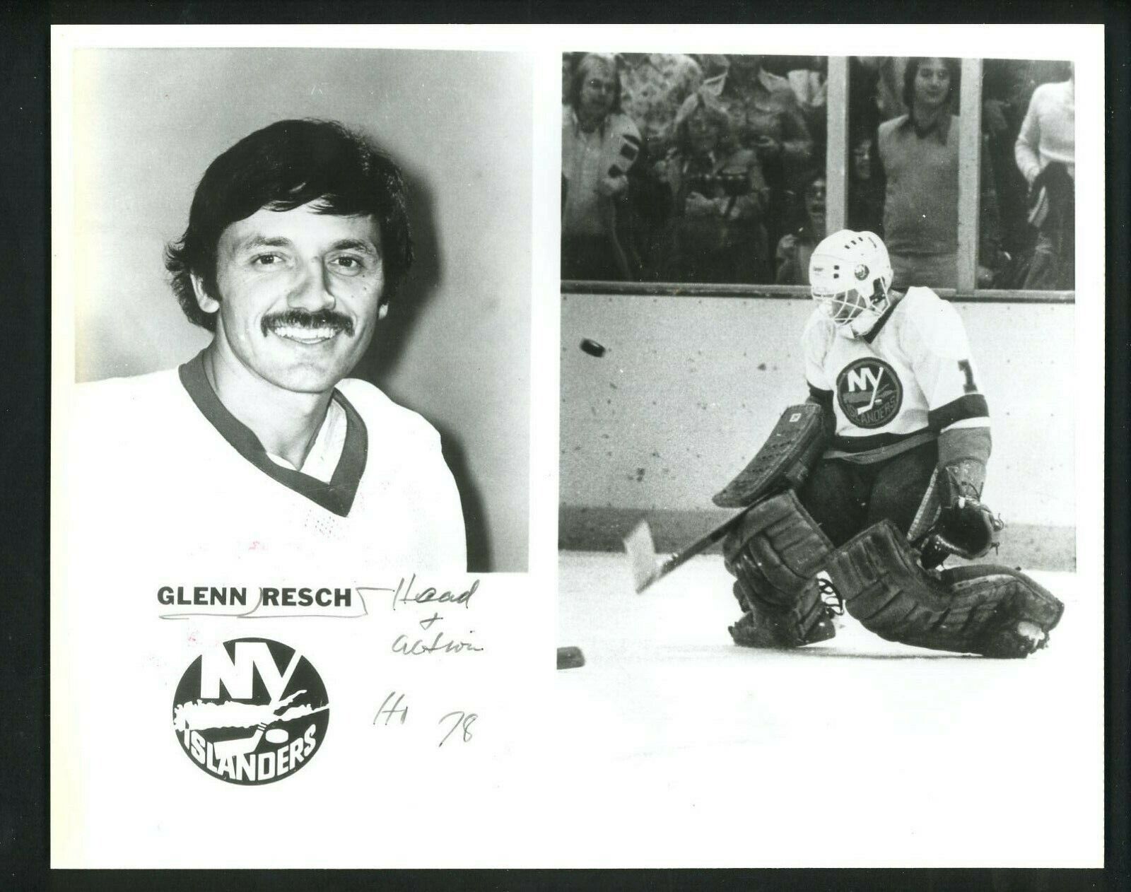 Glenn Chico Resch New York Islanders team issued 1978 Press Photo Poster painting