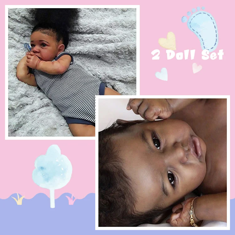 Sweet Reborn Sisters Diana and Kennedy African American Reborn Baby Toddler Doll Rebornartdoll® RSAW-Rebornartdoll®