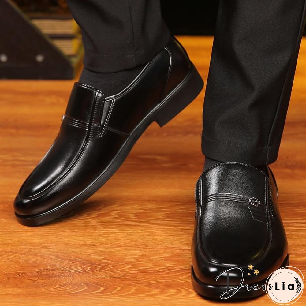 Men Leather Formal Business Shoes Office Work Flat Shoes Breathable Party Anniversary Shoes