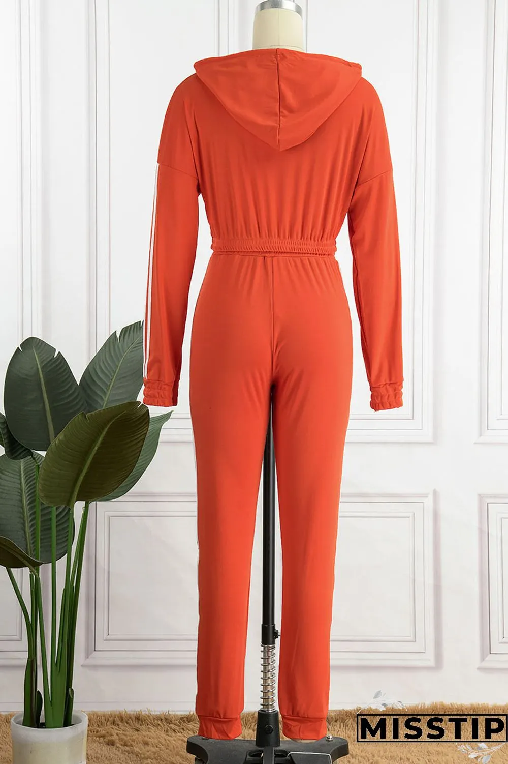 Red Casual Solid Patchwork Hooded Collar Long Sleeve Two Pieces