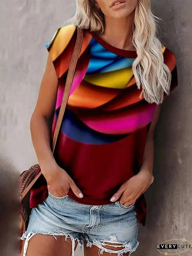 Gradient Print Bat Sleeve T-shirt