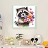 Raccoon-Partial 11CT Stamped Cross Stitch Bead Embroidery 36*36cm/14.17*14.17in tapestrymarket