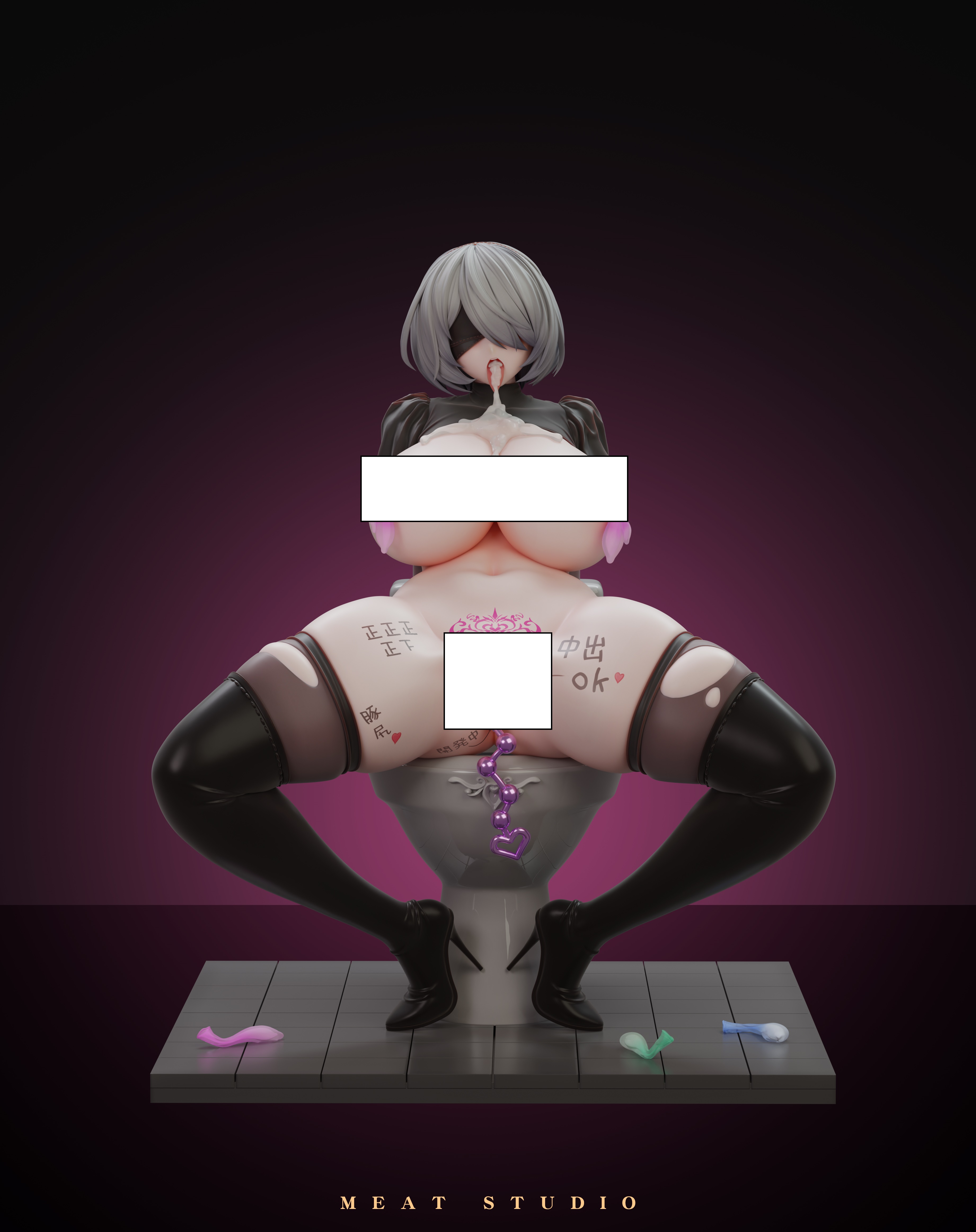 Meat Studio - NieR:Automata 2B Degenerate & wedding dress Statue(GK) (Adult 18+)-