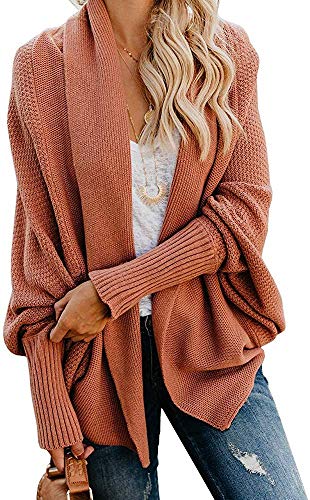  thdmladies Womens Oversized Open Front Batwing Chunky Knit Outwear Cardigan thedmladies
