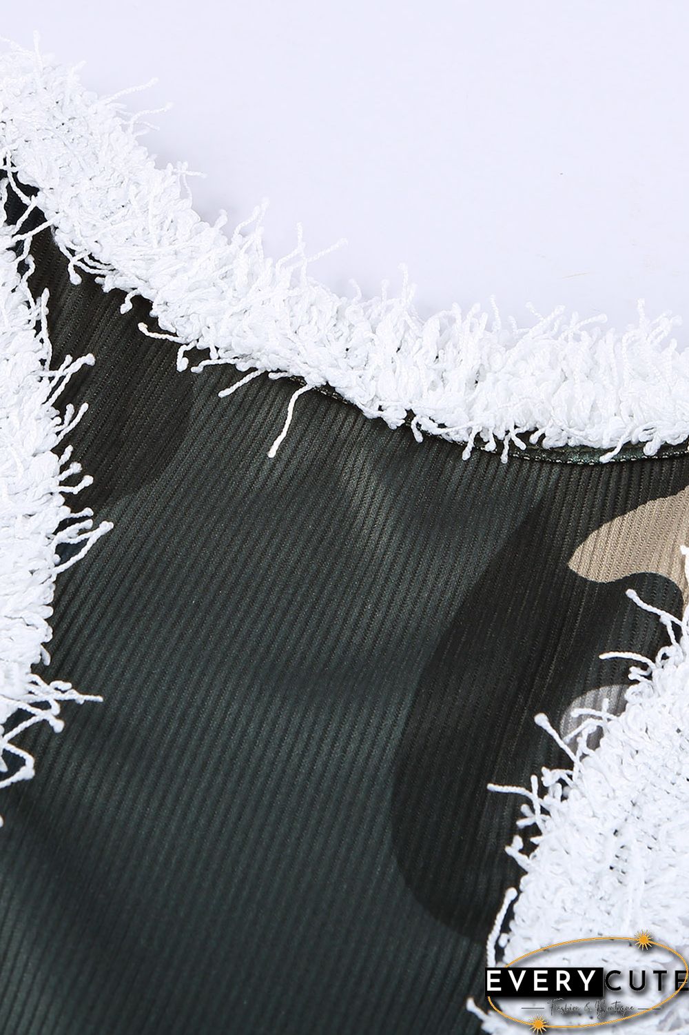 Green Scoop Neck Sleeveless Camo Print Skinny Tank Top