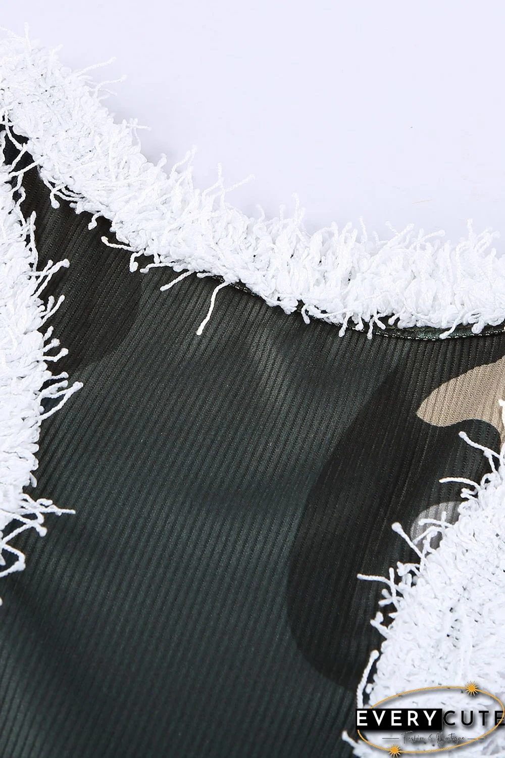 Green Scoop Neck Sleeveless Camo Print Skinny Tank Top