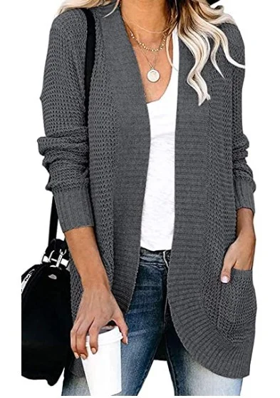 Uveng Uveng Exclusively For The Autumn And Winter New Ladies Fashion Long Sleeve Pocket Sweater Knit Cardigan