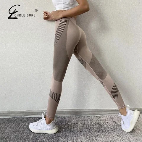 Pornhint Women Workout Leggings Casual High Waist Push Up Leggings  Seamless Jeggings Mujer Gym Patchwork Fitness Leggings