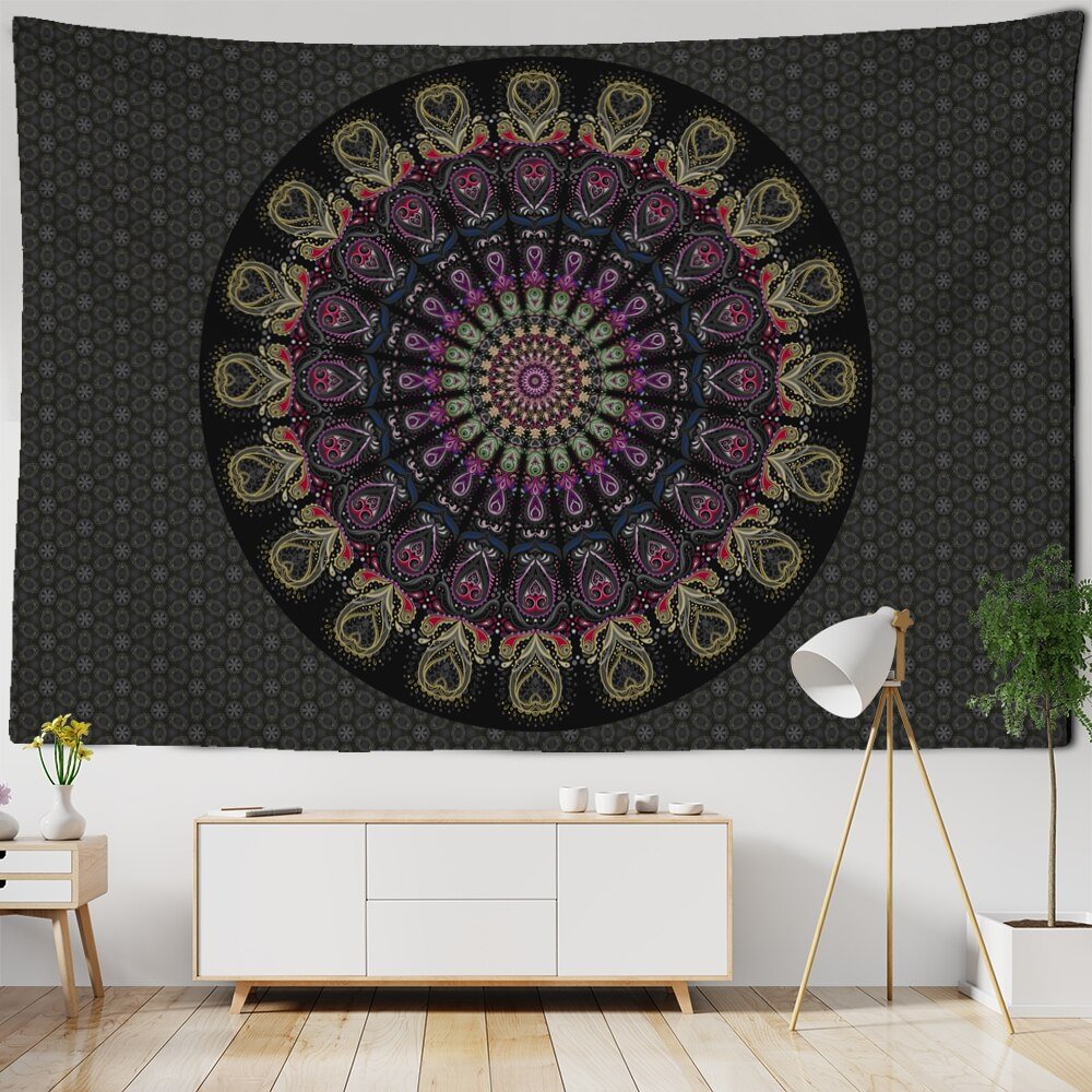 Psychedelic Mandala Tapestry Wall Hanging Bohemia TAPIZ Witchcraft Beach Travel Mattress Room Home Decor