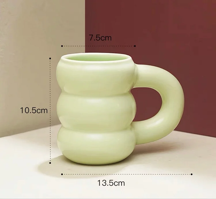 Handmade Ceramic Chubby Ripple Oversize Cup