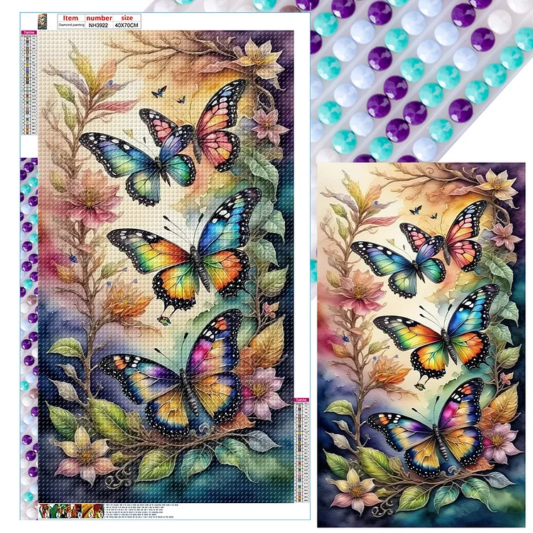 Full Round Diamond Painting - Butterfly Dragonfly 40*70CM
