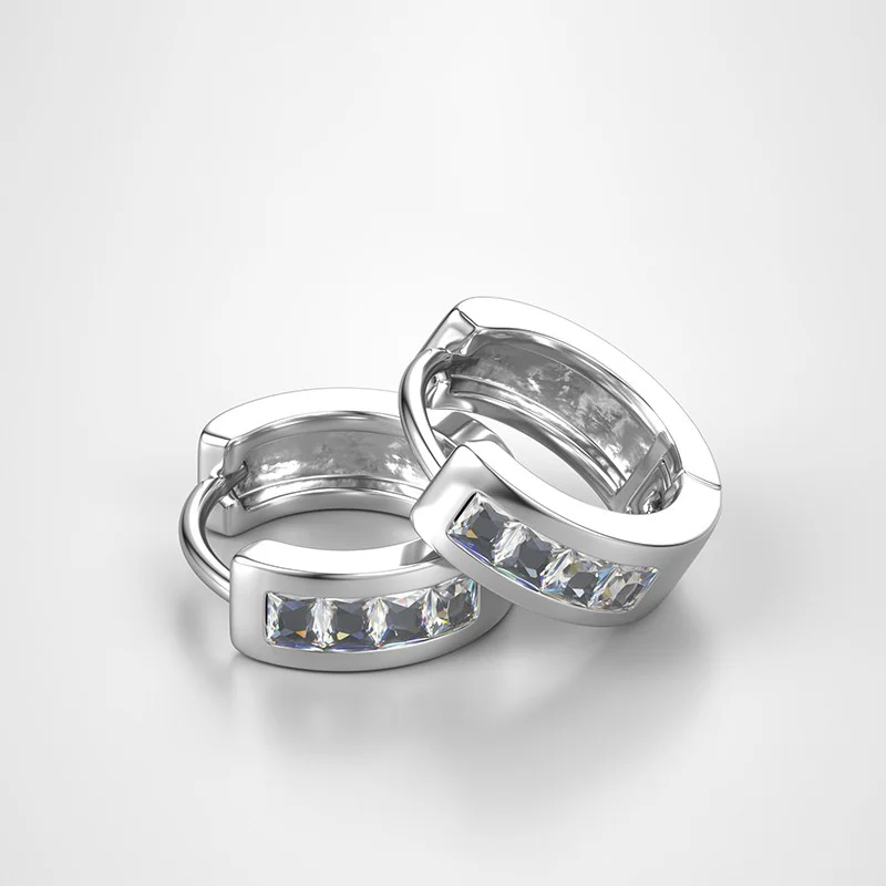 SMAWELL Men's 925 sterling Silver Stud earrings