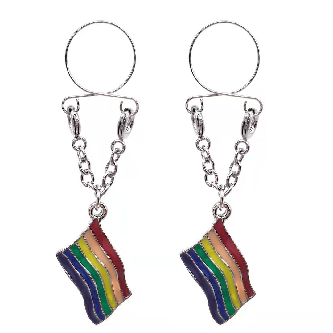 RAINBOW FAKE NIPPLE RING
