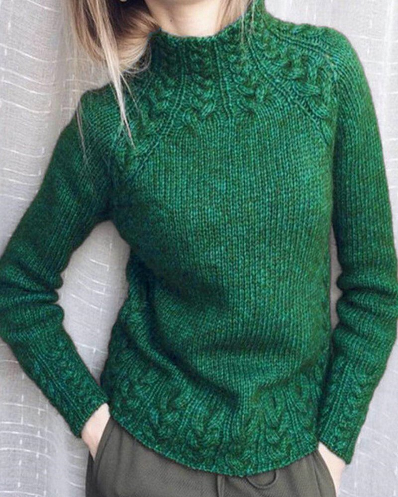 Solid Twist Knit Sweater